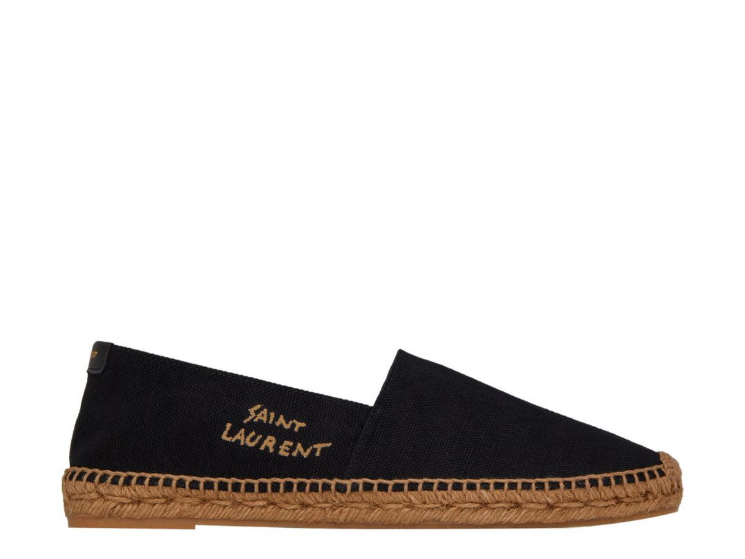 Saint Laurent Saint Laurent Embroidered Espadrilles In Canvas Black (W)