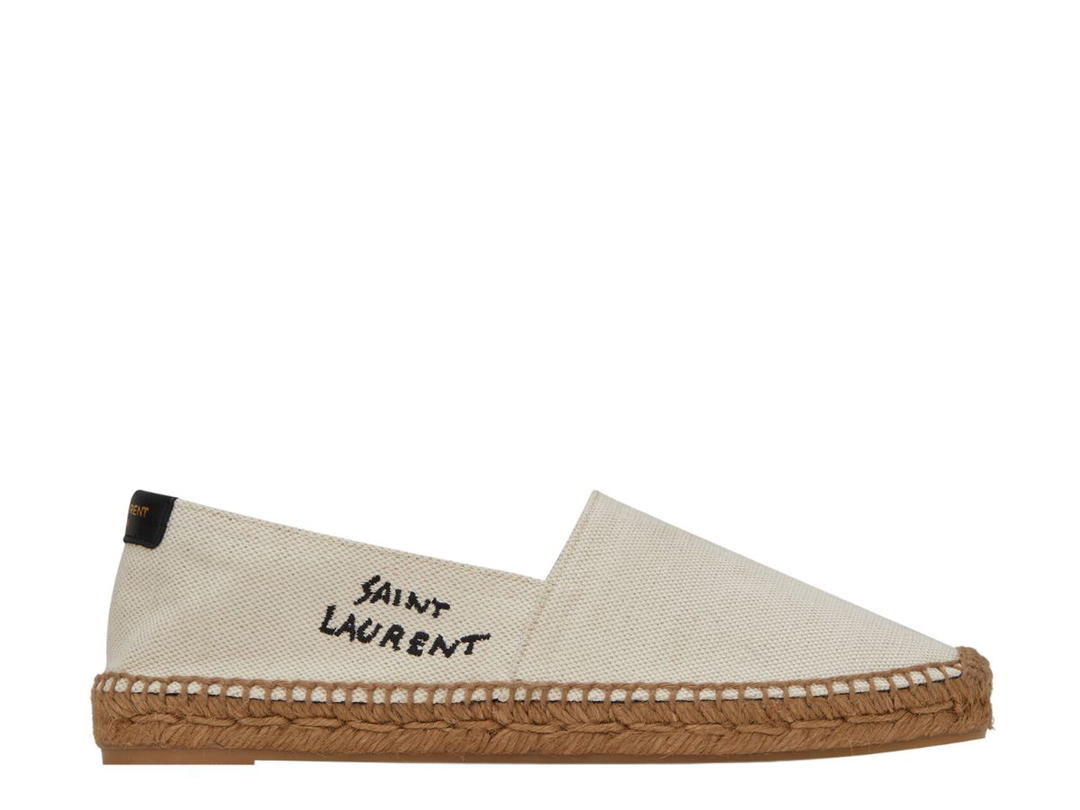 Saint Laurent Saint Laurent Embroidered Espadrilles In Canvas Natural Beige (W)