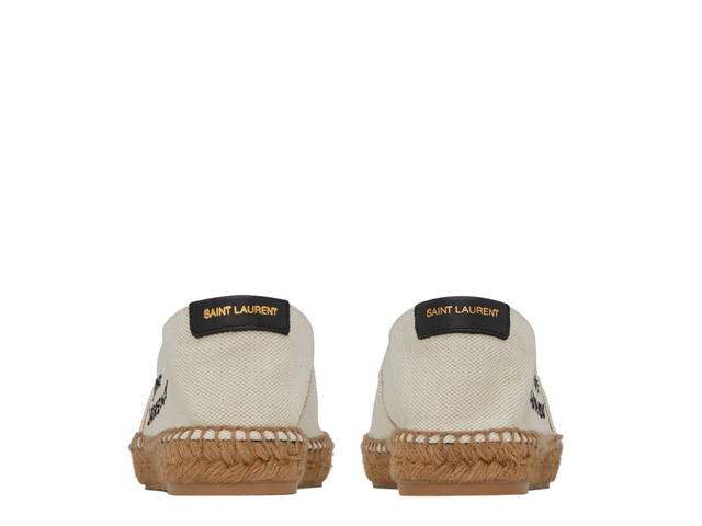 Saint Laurent Saint Laurent Embroidered Espadrilles In Canvas Natural Beige (W) - view 3
