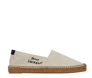Buy Saint Laurent Embroidered Espadrilles In Canvas Natural Beige at Sasom – Authentic and Ready to Ship