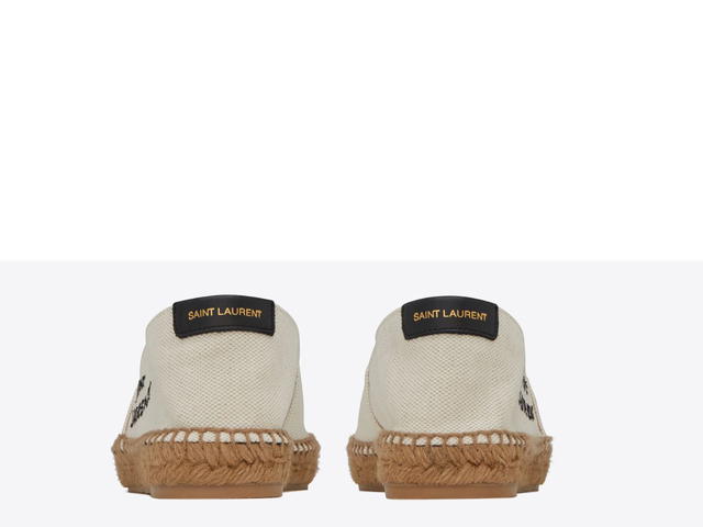 Saint Laurent Saint Laurent Embroidered Espadrilles In Canvas Natural Beige - view 4