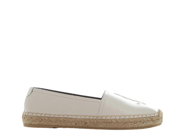Saint Laurent Saint Laurent Embroidered Espadrilles In Leather With Cassandre Embossed White (W) - view 1