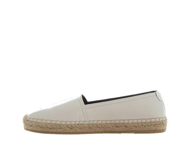 Saint Laurent Saint Laurent Embroidered Espadrilles In Leather With Cassandre Embossed White (W) - view 2