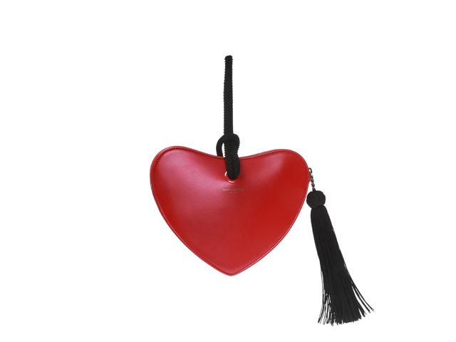 Saint Laurent Saint Laurent Heart Shaped Red Tassel Clutch - view 2