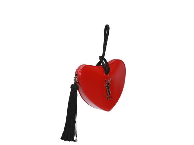 Saint Laurent Saint Laurent Heart Shaped Red Tassel Clutch - view 3