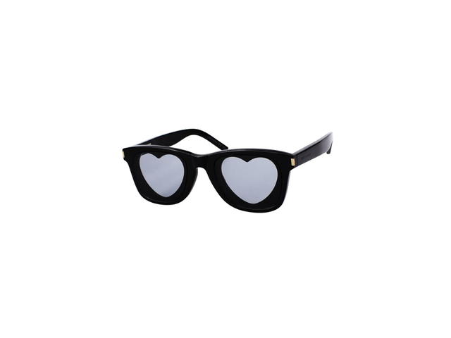 Saint Laurent Saint Laurent Heart Sunglasses In Black Plastic Frames And Grey Lenses - view 1