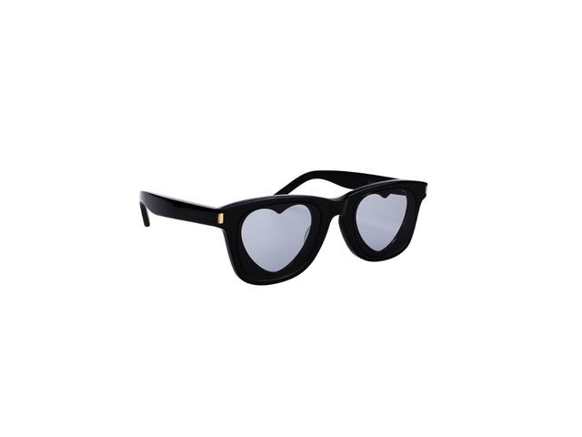 Saint Laurent Saint Laurent Heart Sunglasses In Black Plastic Frames And Grey Lenses - view 3