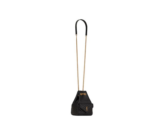 Saint Laurent Saint Laurent Joe Mini Bucket Bag In Quilted Lambskin With Bronze-Toned Metal Hardware Black - view 4