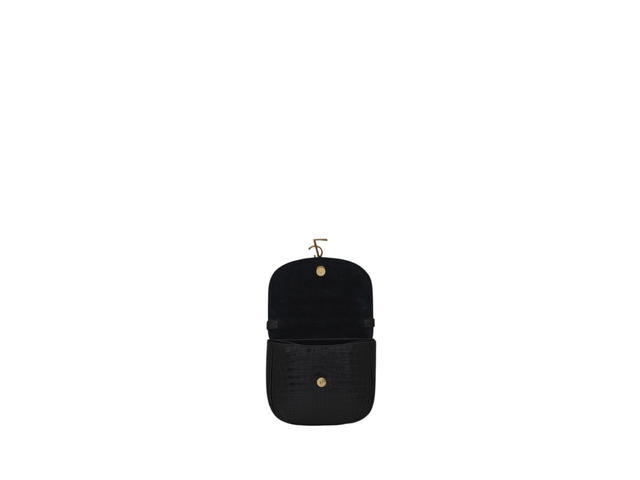 Saint Laurent Saint Laurent Kaia Small Satchel In Shiny Crocodile-Embossed Leather With Bronze-Toned Metal Hardware Noir - view 4
