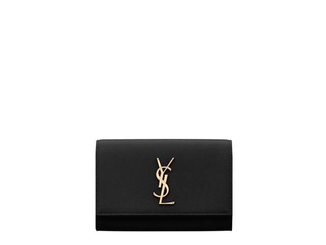 Saint Laurent Saint Laurent Kate Belt Bag In Grain De Poudre-Embossed Leather With Gold-Toned Metal Hardware Black - view 1