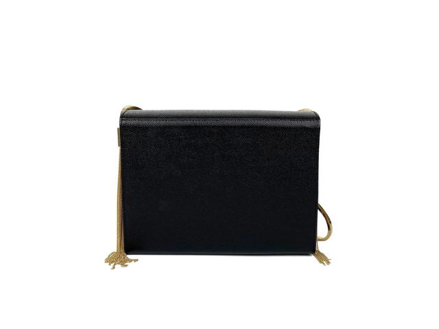 Saint Laurent Saint Laurent Kate Box Bag Rippled Patent Leather Black Gold-Toned Metal Hardware - view 2