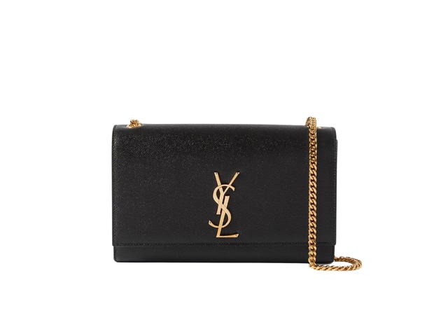 Saint Laurent Saint Laurent Kate Medium Chain Bag In Grain De Poudre Embossed Leather Black - view 1