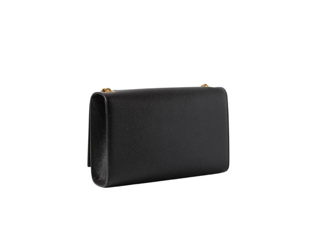 Saint Laurent Saint Laurent Kate Medium Chain Bag In Grain De Poudre Embossed Leather Black - view 2