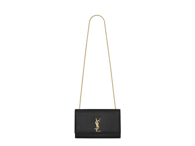 Saint Laurent Saint Laurent Kate Medium Chain Bag In Grain De Poudre Embossed Leather Black - view 3