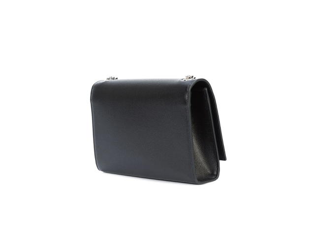 Saint Laurent Saint Laurent Kate Medium Chain Bag In Grain De Poudre Embossed Leather Silver Hardware Black - view 2