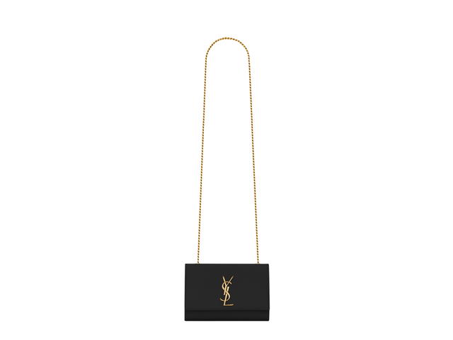 Saint Laurent Saint Laurent Kate Small Chain Bag In Grain De Poudre Embossed Leather Black - view 3
