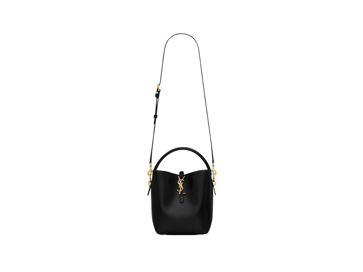 Saint Laurent Saint Laurent Le 37 Small In Shiny Leather With Bronze-Toned Hardware Black