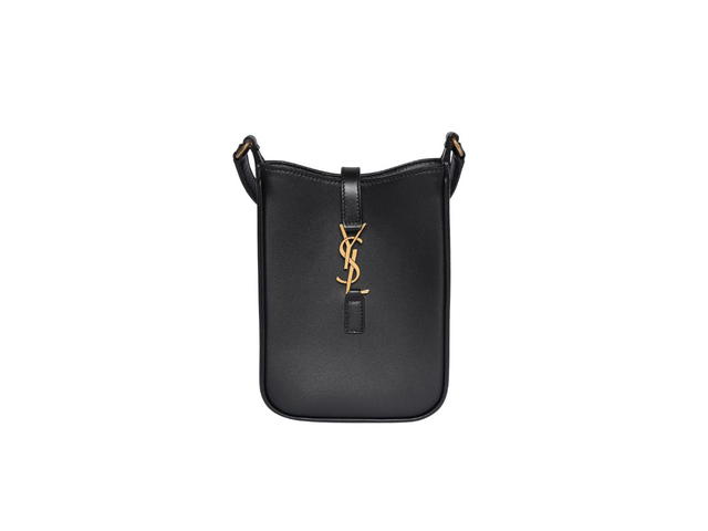 Saint Laurent Saint Laurent Le 5 À 7 Mini Vertical In Shiny Leather With Bronze-Toned Metal Hardware Black - view 1