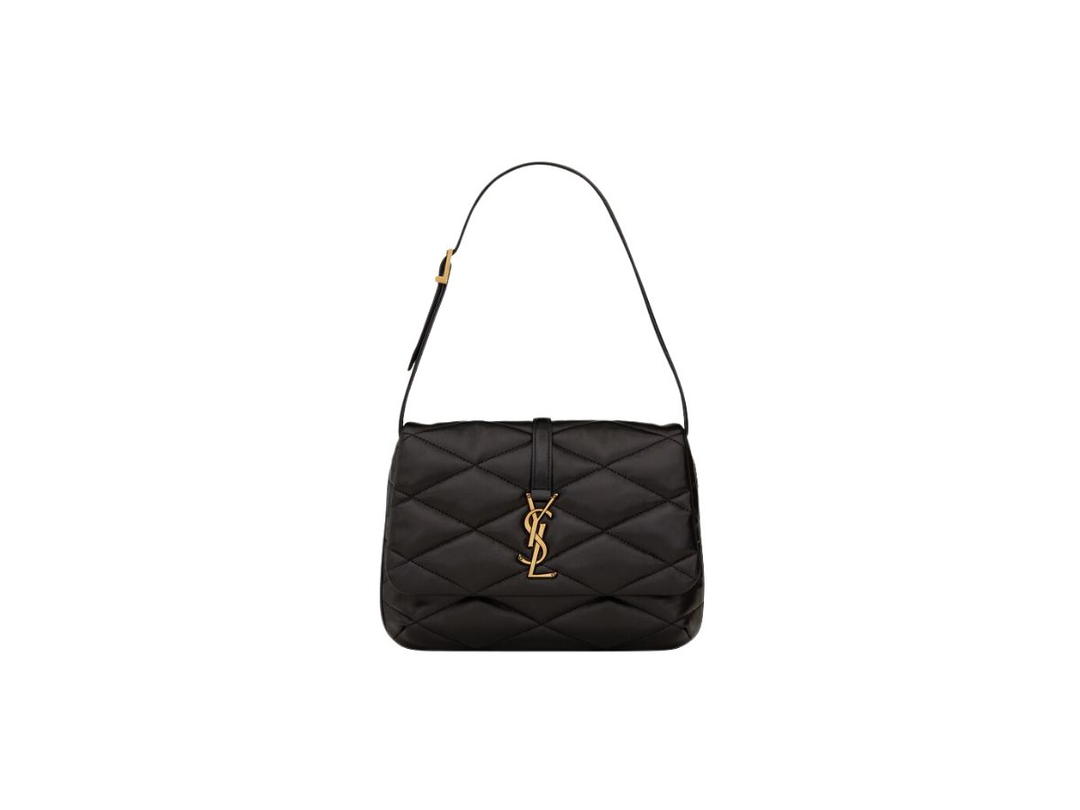 Saint Laurent Saint Laurent Le 57 Hobo Bag In Quilted Lambskin With Bronze-Toned Metal Hardware Black