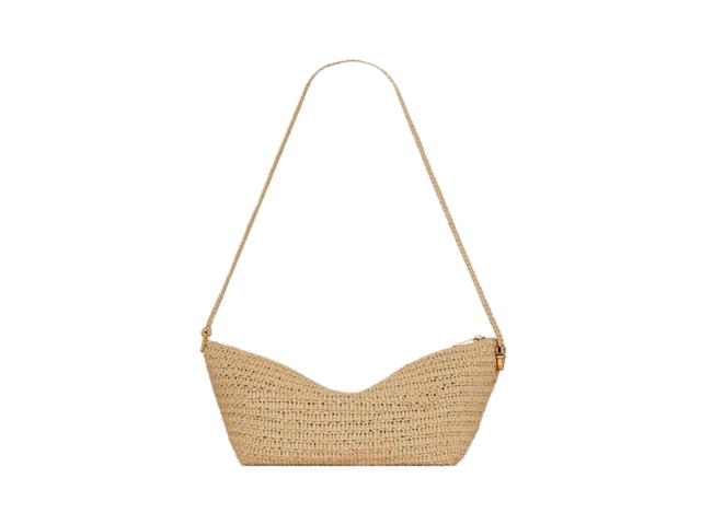 Saint Laurent Saint Laurent Le Rafia Crossbody Bag With Bronze-Toned Metal Hardware Naturel - view 2