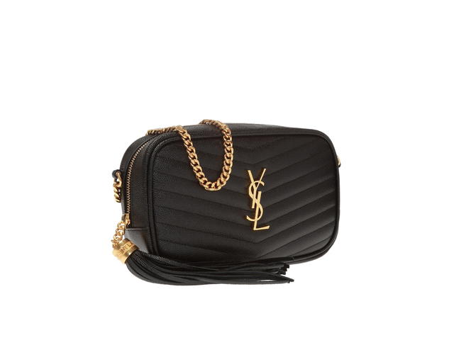 Saint Laurent Saint Laurent Lou Mini Bag In Quilted Grain De Poudre Embossed Leather Black - view 3
