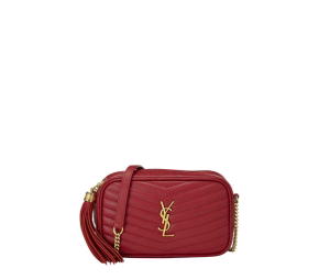 Buy Saint Laurent Lou Mini Bag In Quilted Grain De Poudre Embossed Leather With Gold-Toned Metal Hardware Red at Sasom – Authentic and Ready to Ship