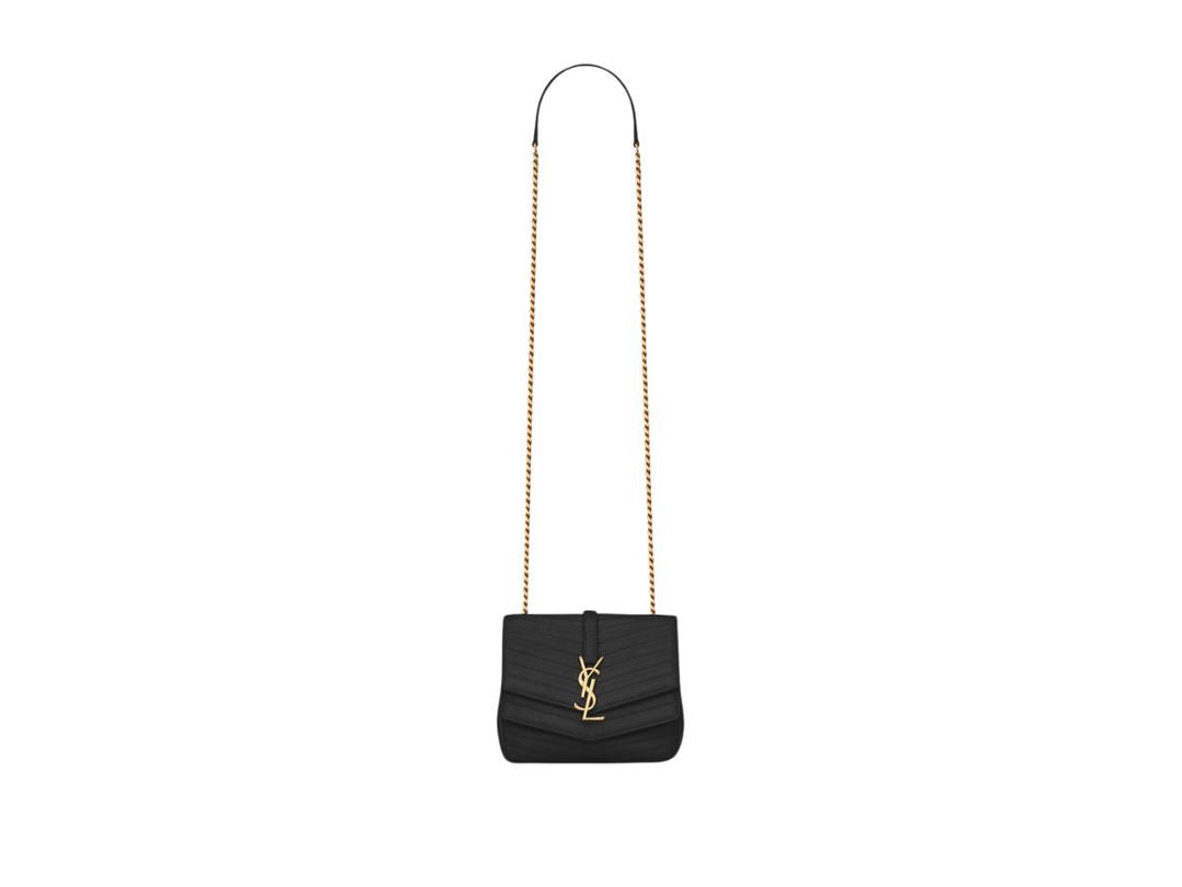 Saint Laurent Saint Laurent Matelassé Sulpice Small In Lambskin With Gold Metal Hardware Black