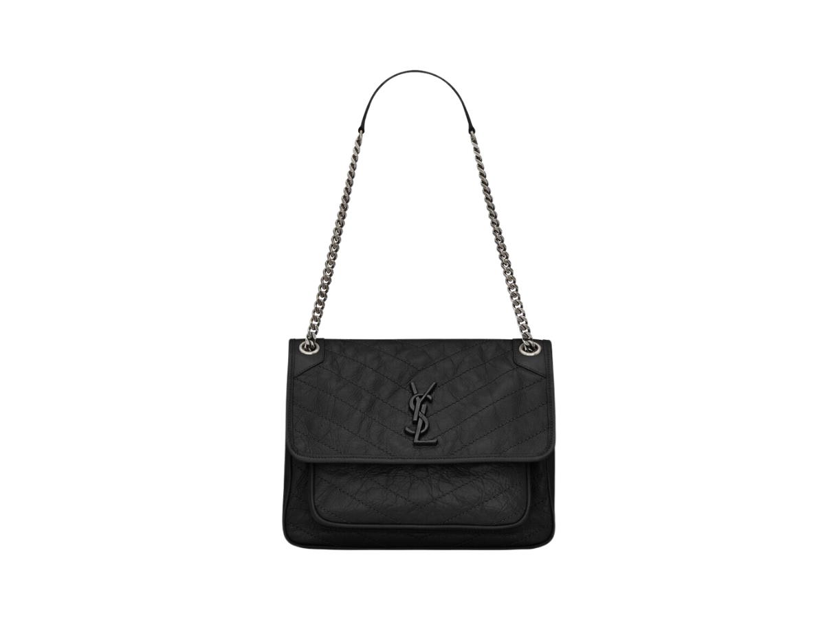 Saint Laurent Saint Laurent Medium Niki In Vintage Leather With Brushed Palladium Hardware Black