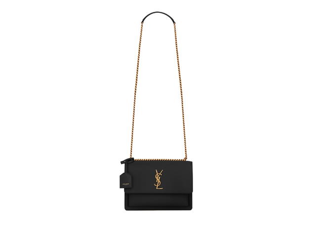 Saint Laurent Saint Laurent Medium Sunset In Smooth Leather With Light Bronze Brass Hardware Noir - view 1