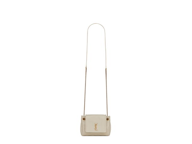Saint Laurent Saint Laurent Mini Nolita In Lambskin With Bronze-Toned Metal Hardware Blanc Vintage - view 1