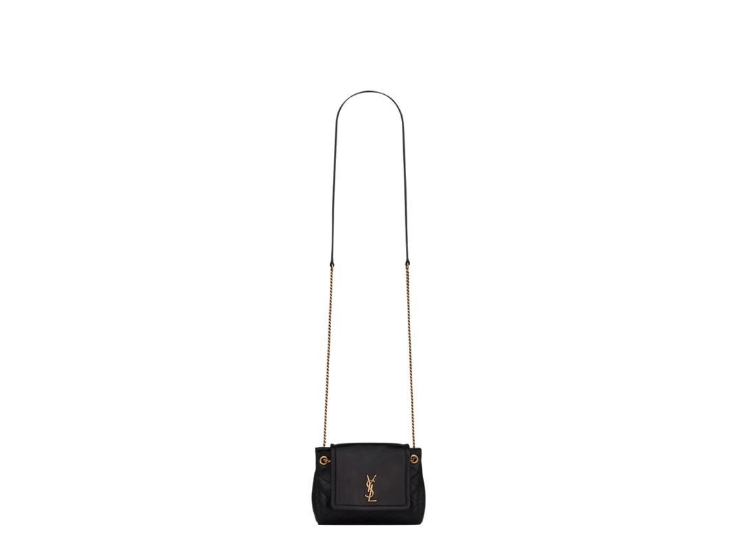 Saint Laurent Saint Laurent Mini Nolita In Lambskin With Bronze-Toned Metal Hardware Black