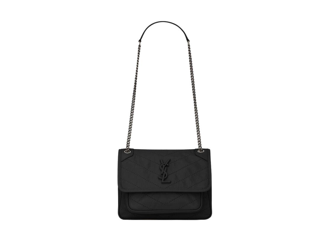 Saint Laurent Saint Laurent Niki Baby In Vintage Leather With Brushed Palladium Hardware Black
