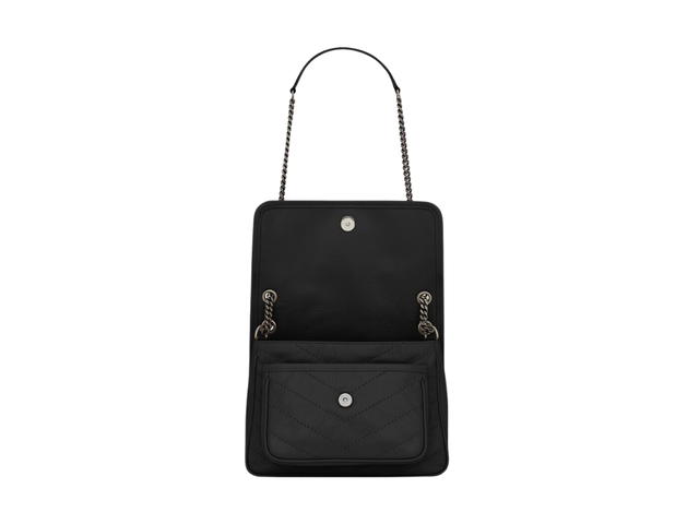 Saint Laurent Saint Laurent Niki Baby In Vintage Leather With Brushed Palladium Hardware Black - view 2