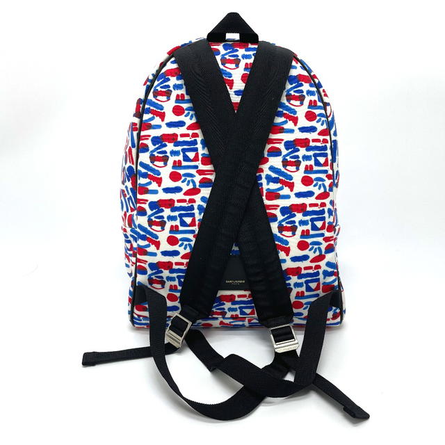 Saint Laurent SAINT LAURENT PARIS 326865 Multi total pattern Backpack-Bag White / Red / Blue - view 2