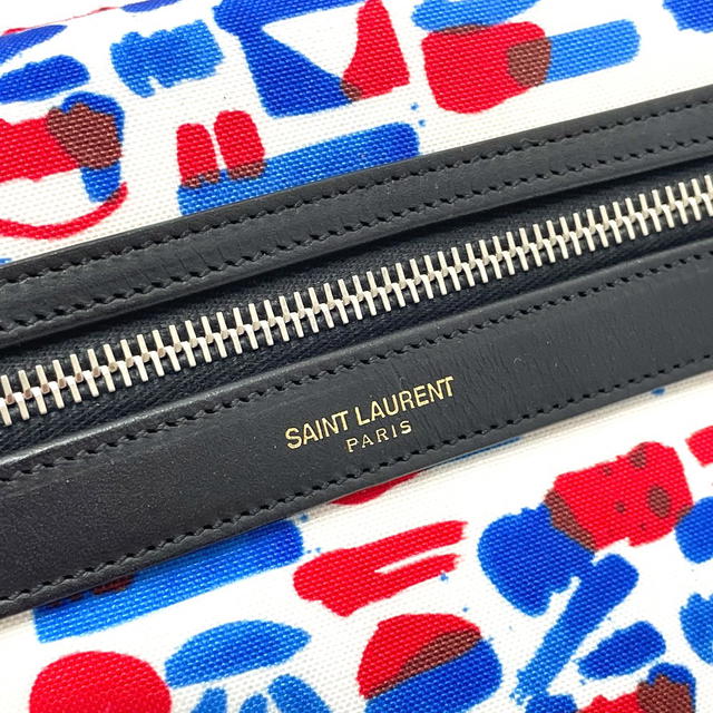 Saint Laurent SAINT LAURENT PARIS 326865 Multi total pattern Backpack-Bag White / Red / Blue - view 4