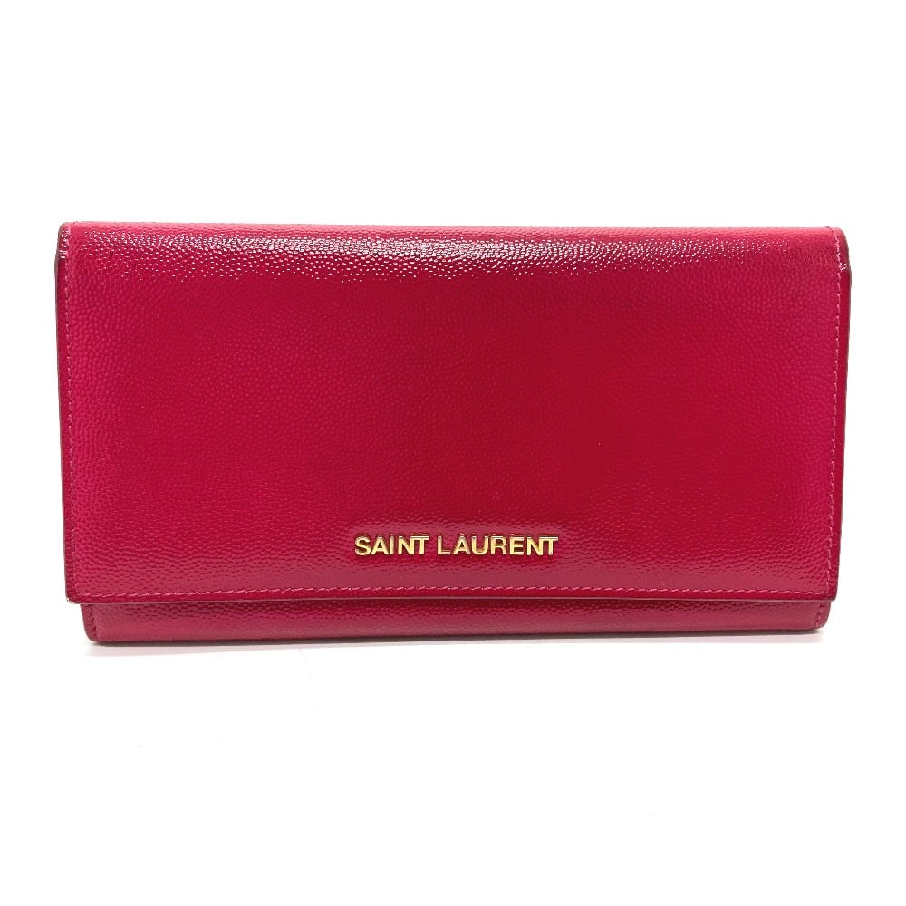 Saint Laurent SAINT LAURENT PARIS 340839 logo Bifold Long Wallet patent Leather Pink