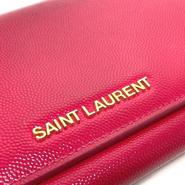 Saint Laurent SAINT LAURENT PARIS 340839 logo Bifold Long Wallet patent Leather Pink - view 3