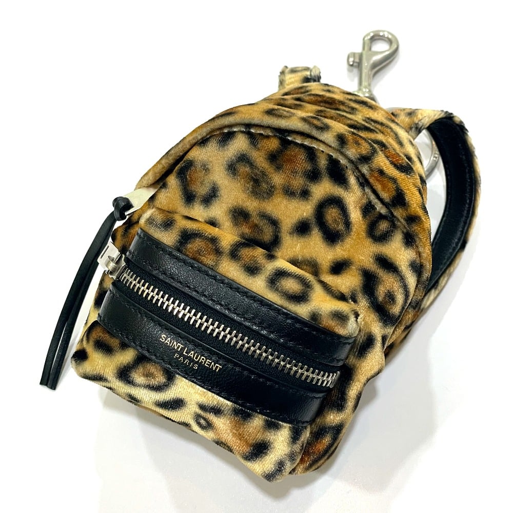 Saint Laurent SAINT LAURENT PARIS 441911 Leopard Mini Backpack Key Holder Bag Charm