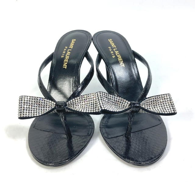 Saint Laurent SAINT LAURENT PARIS 606419 Mules tongs ribbon swarovski Shoes heel Sandals - view 3