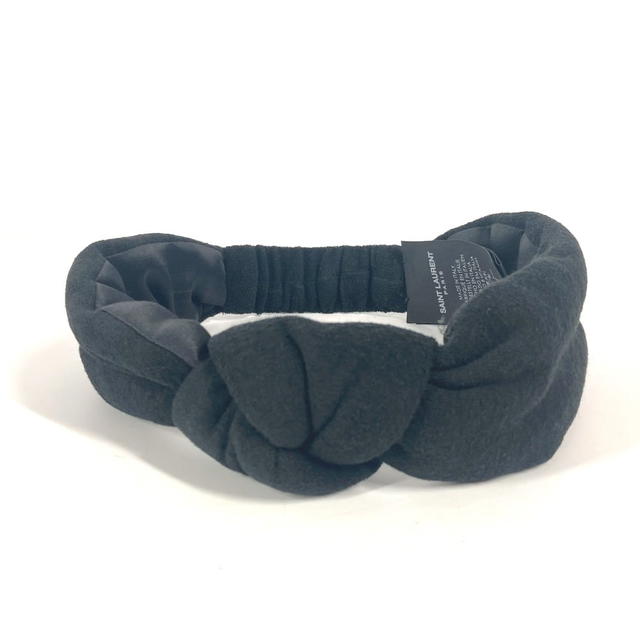 Saint Laurent SAINT LAURENT PARIS 682968 headband hair accessories pile hair band cotton Black - view 2
