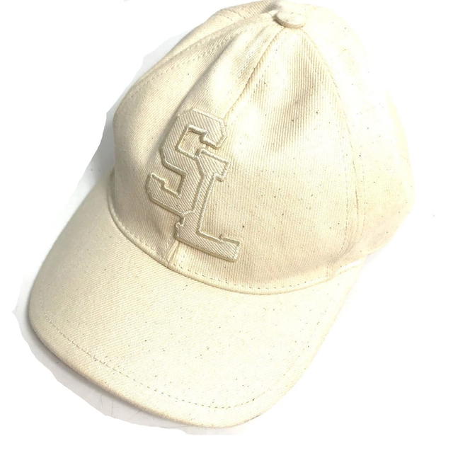 Saint Laurent SAINT LAURENT PARIS 690975 logo hat cap baseball cap cotton Beige - view 2
