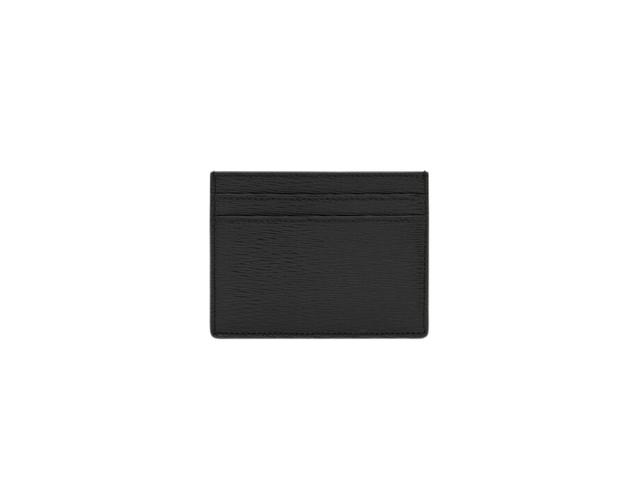 Saint Laurent Saint Laurent Paris Card Case In Ripple-Embossed Leather With Bronze-Toned Hardware Black - view 2