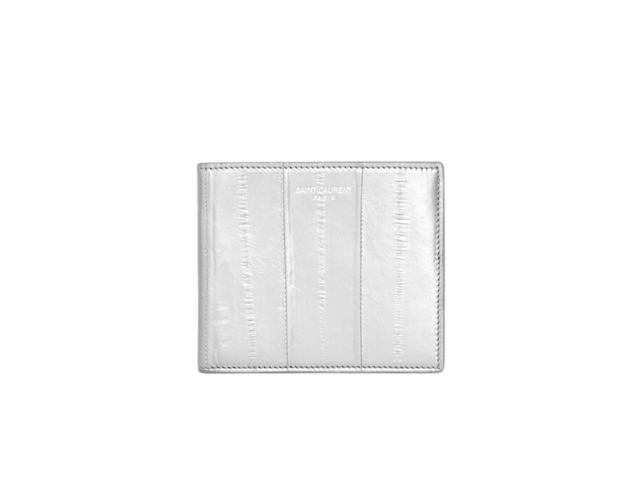 Saint Laurent Saint Laurent Paris East/West Wallet In Eel Skin With Silver-Toned Metal Hardware Metal Silver - view 1