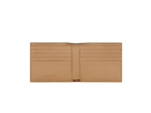 Saint Laurent Saint Laurent Paris East/West Wallet In Grain De Poudre Embossed Leather With Silver-Toned Metal Hardware Teak Wood - view 2