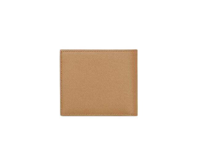 Saint Laurent Saint Laurent Paris East/West Wallet In Grain De Poudre Embossed Leather With Silver-Toned Metal Hardware Teak Wood - view 3
