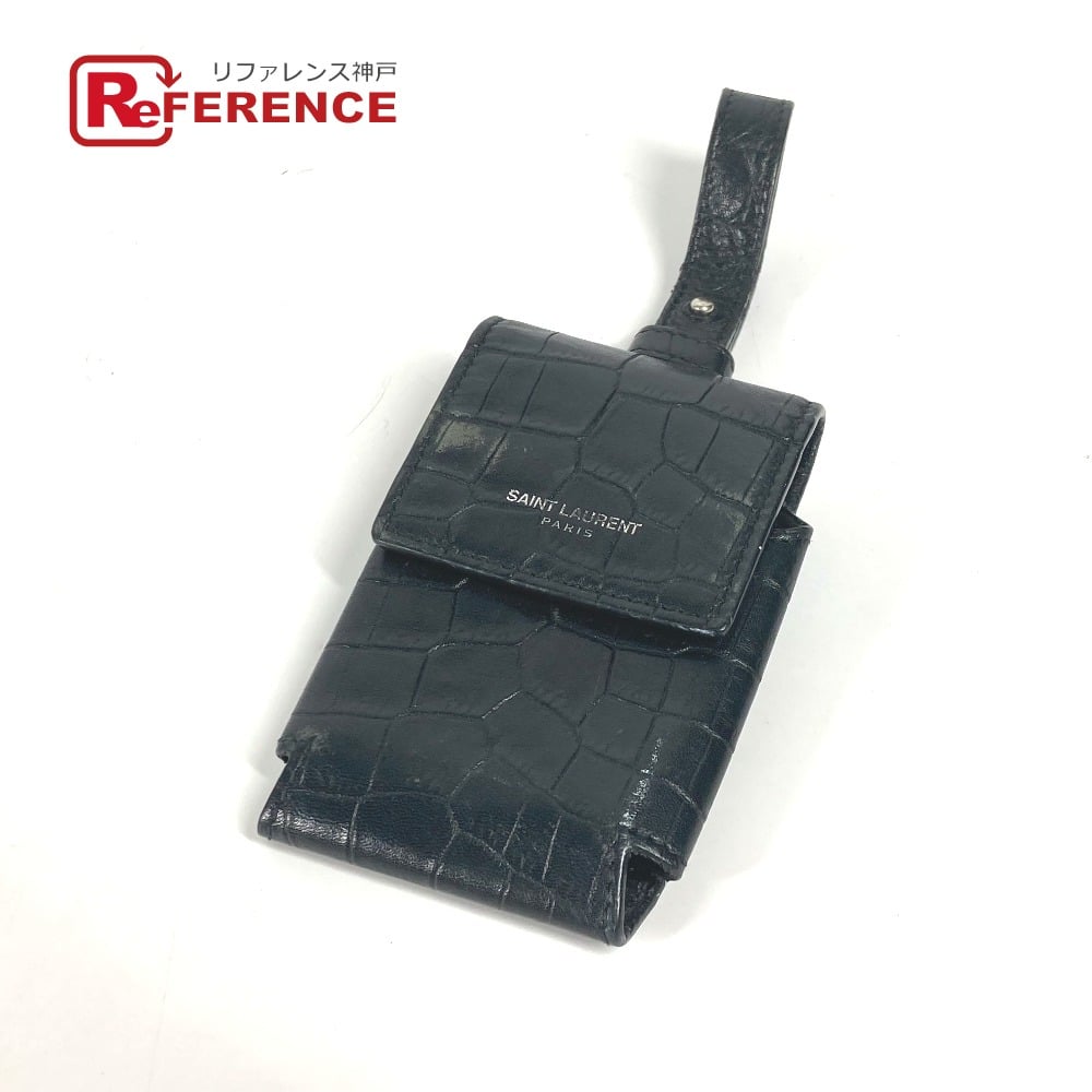 Saint Laurent SAINT LAURENT PARIS logo Cigarette case pouch Cigarette case Leather Black