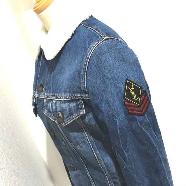 Saint Laurent SAINT LAURENT PARIS Logo Monogram Maxi Patch Bore Jacket 483202 YZ883 - view 3