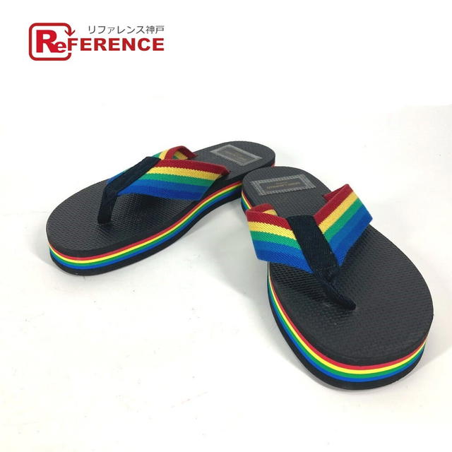 Saint Laurent SAINT LAURENT PARIS Rainbow Flip Flops Shoes Sandals Black/Multicolore Unused - view 1