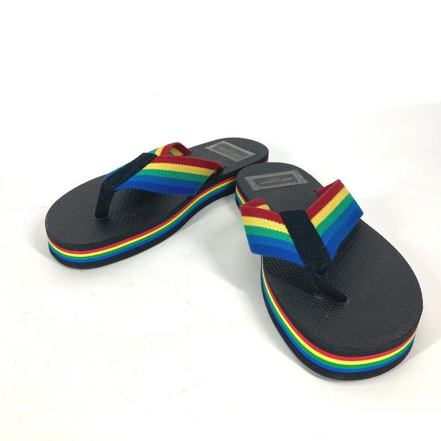 Saint Laurent SAINT LAURENT PARIS Rainbow Flip Flops Shoes Sandals Black/Multicolore Unused - view 2