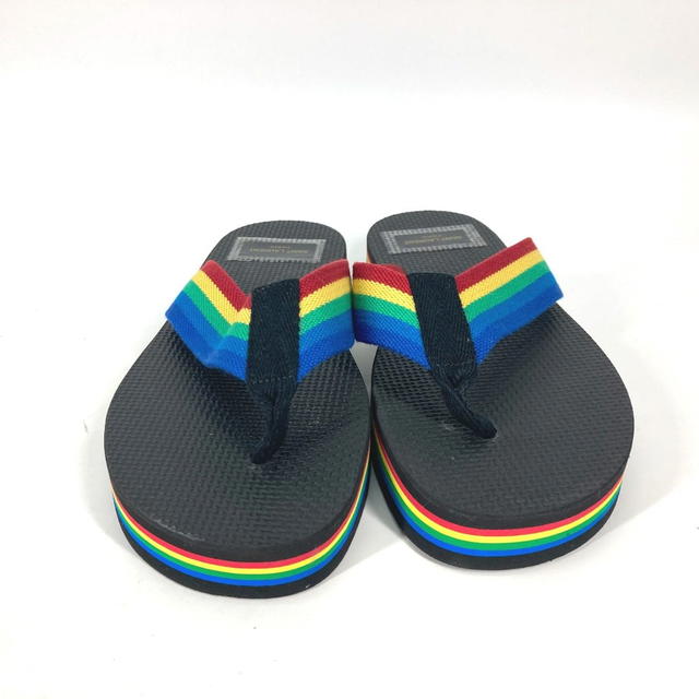Saint Laurent SAINT LAURENT PARIS Rainbow Flip Flops Shoes Sandals Black/Multicolore Unused - view 3